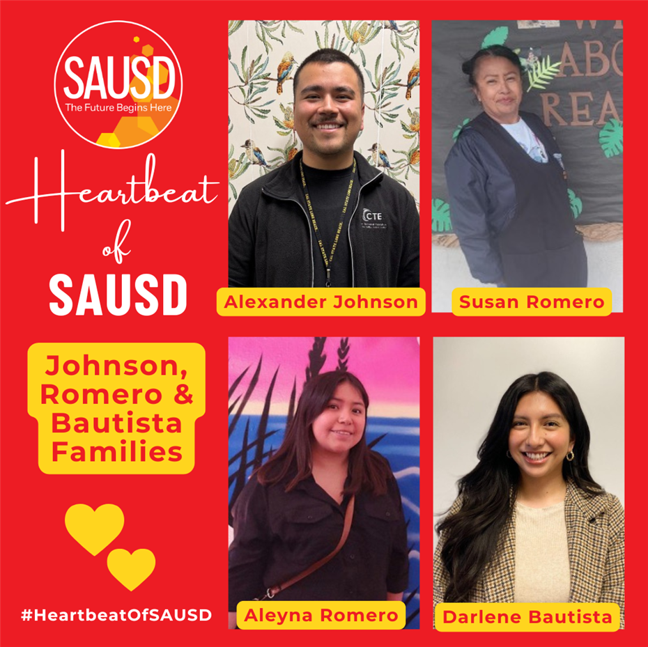   March 2025 Heartbeat of SAUSD Honorees, the Johnson, Romero and Bautista Families, Recognized Duri